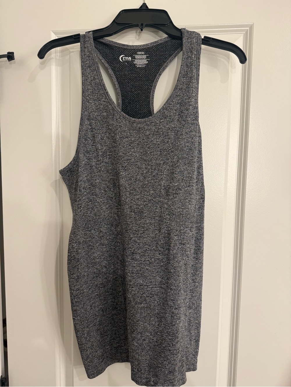 ZYIA Active Racerback Tank Top in Heather Charcoal